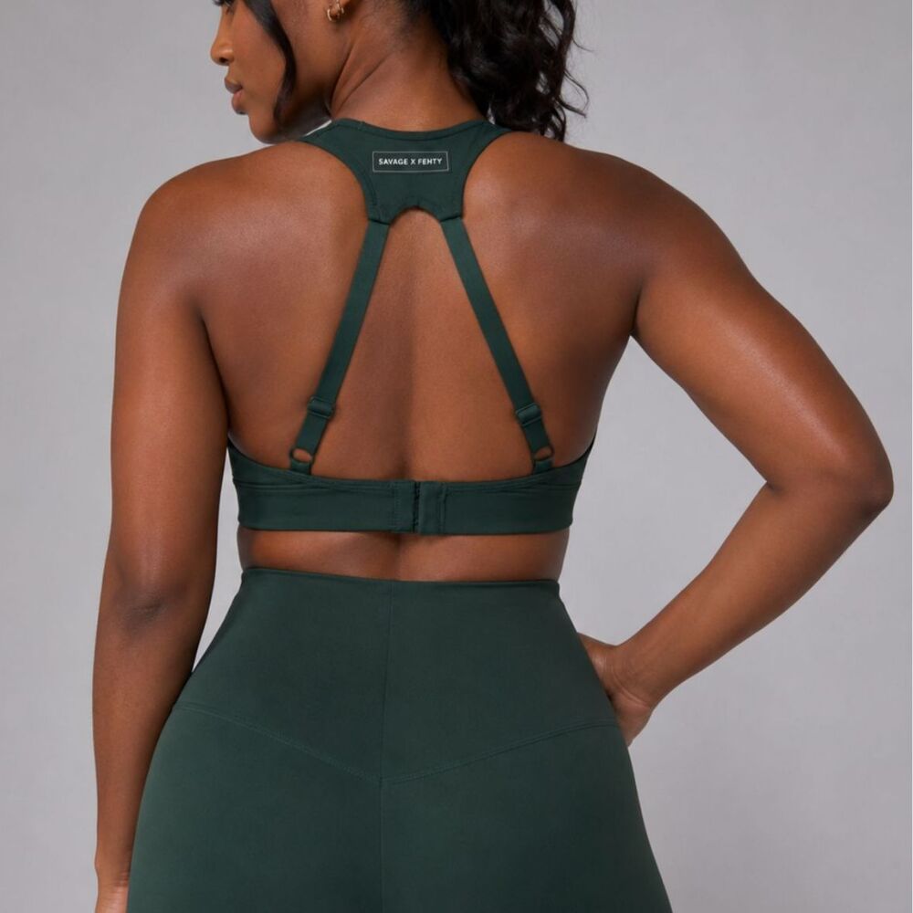 Savage X Fenty NWT Hotline Sports Bra‎ Women's 12 14 Green Active Gym Athleisure